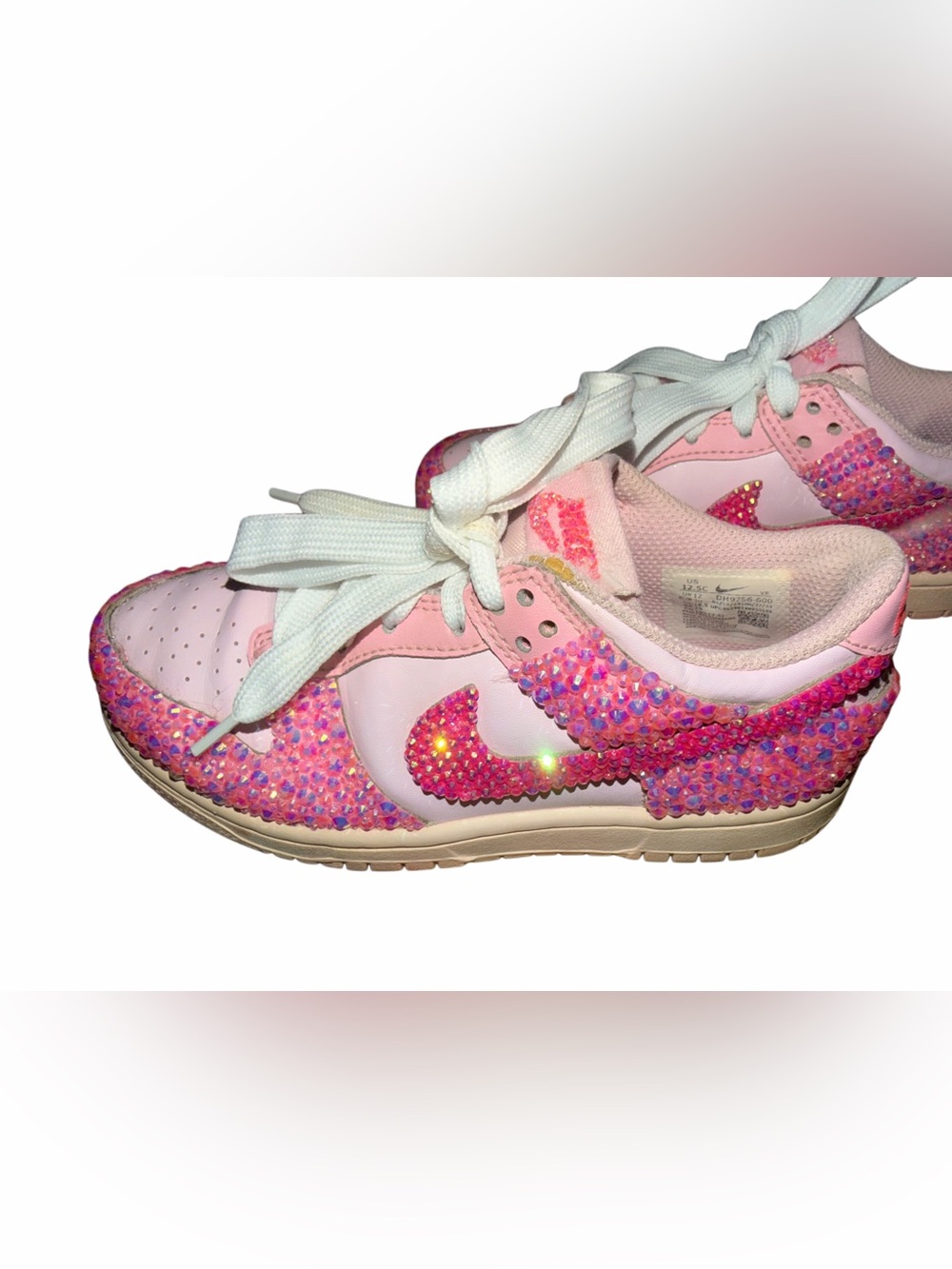 Girls Pink Rhinestone Nike Air Force